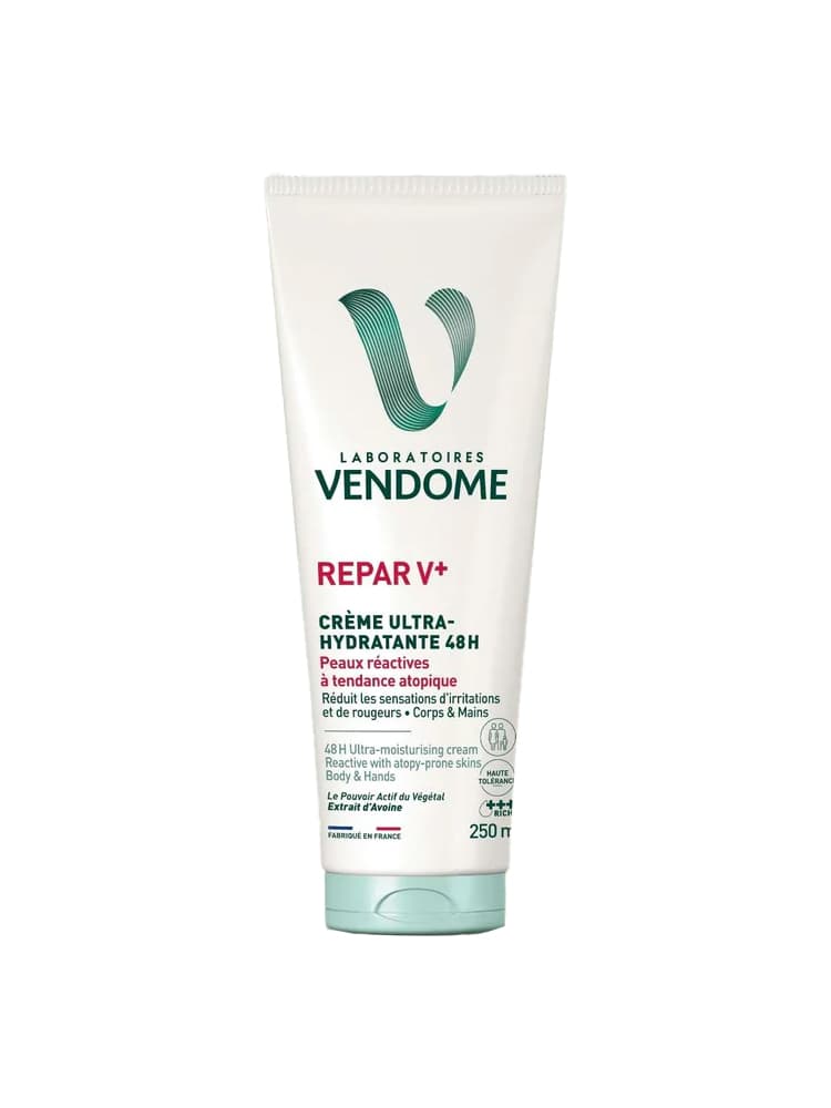 Laboratoires Vendôme Repar V+ Crème Ultra-Hydratante 48h Peaux Réactives à Tendances Atopique 250 ml